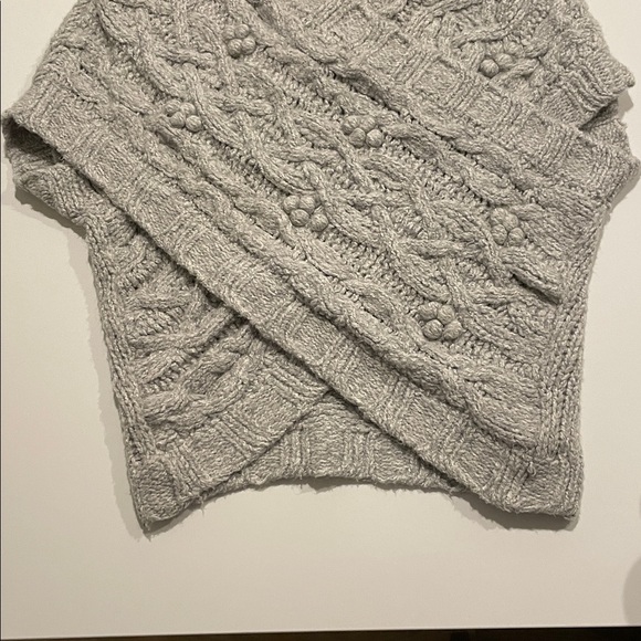 Anthropologie • sleeping on snow rap style cableknit heather gray shrug •  XS/S - Picture 9 of 16